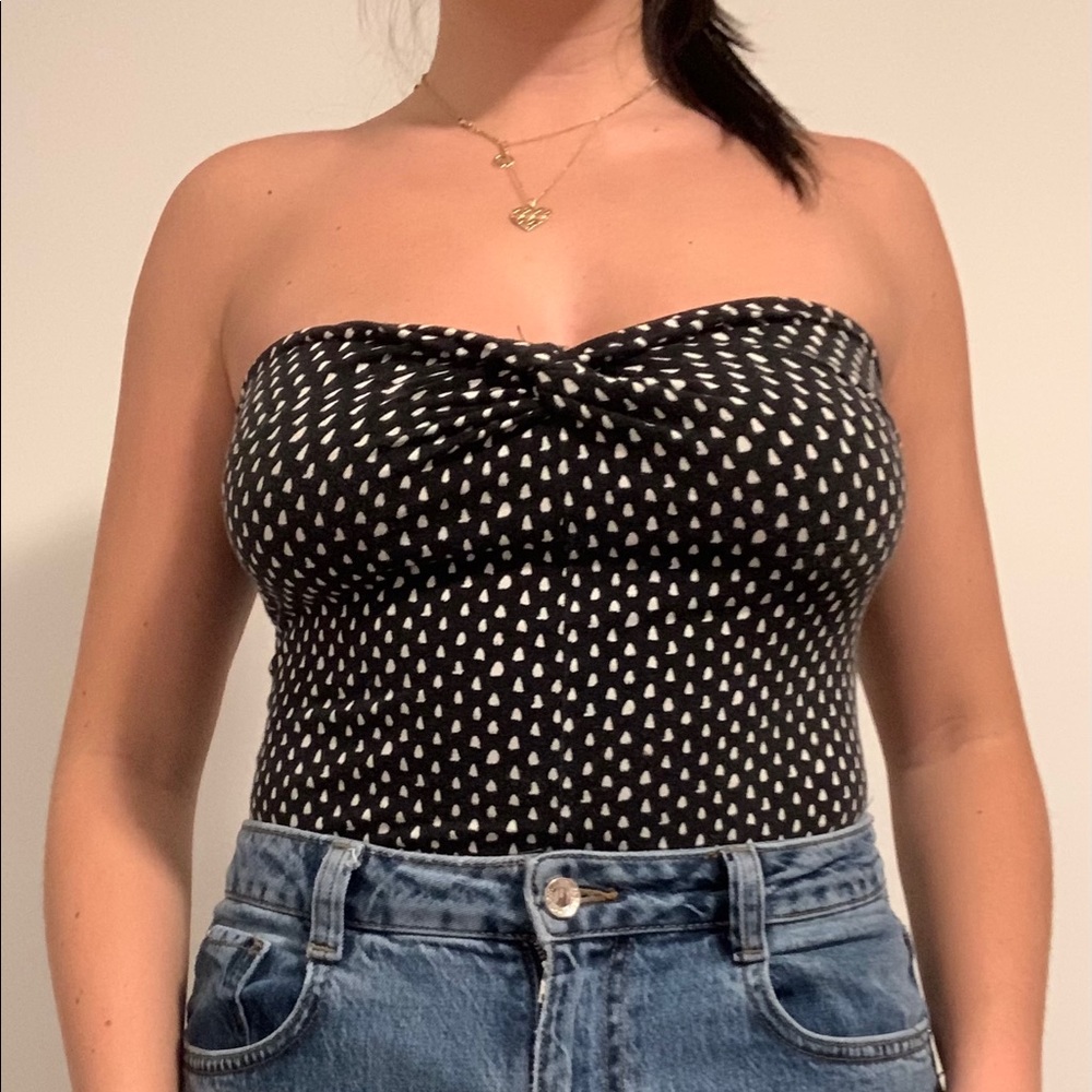 H&M Black and White Tube Top